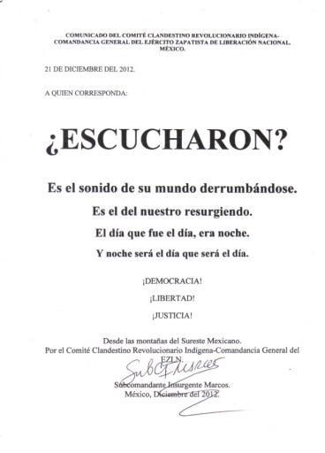Comunicado ezln 2012