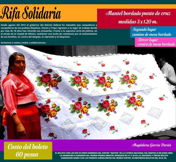 Magdalena Garcia Duran, rifa mantel